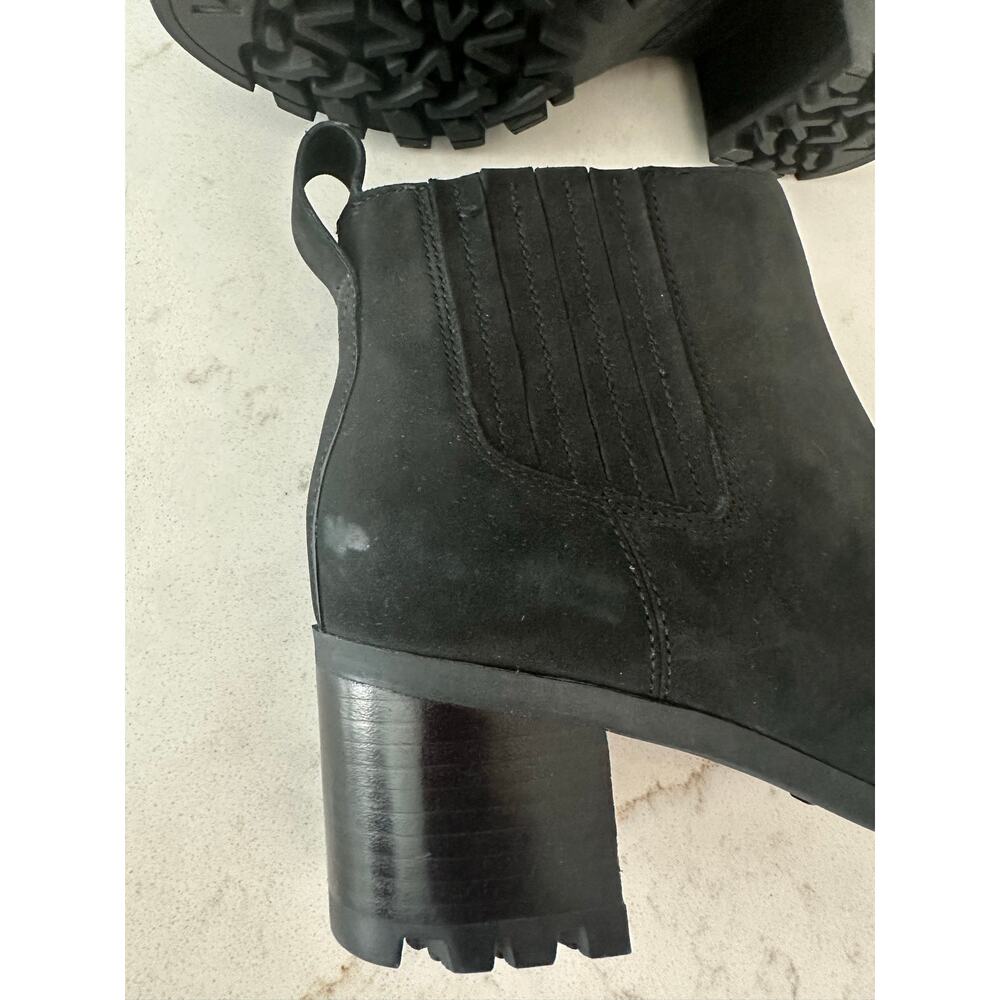 Vionic Wilma Womens 6.5 Black Waterproof Suede Chelsea Ankle Boots Lug Heel Zip - Picture 5 of 13